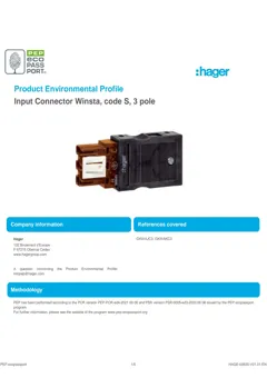Input connector winsta, code S, 3 pole