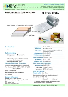 Tin free steel coil and sheet