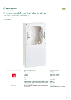 Polycarbonate (PC) floor box for mounting sockets or other standard equipment
